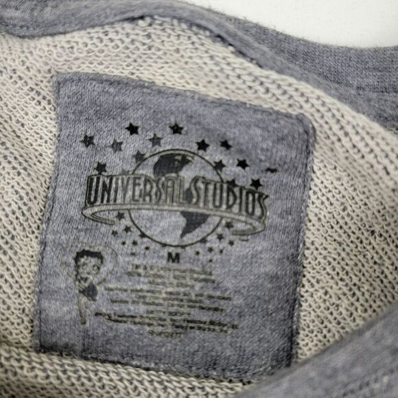 Universal Studios Sweatshirt Laced Crewneck Pullover Gray Black Womens Medium - Picture 4 of 11